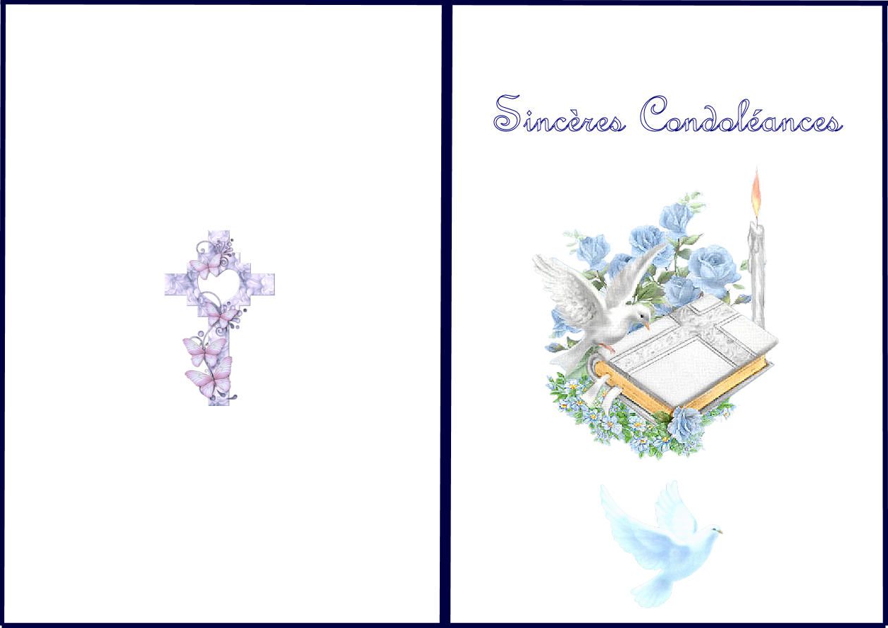 12 cartes de condoléances avec enveloppe - Intérieur vierge
